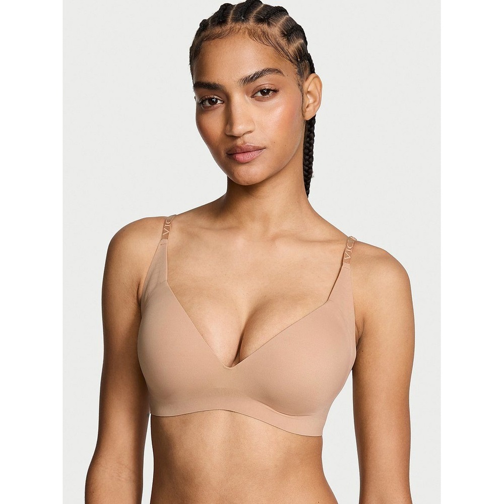 Victoria's Secret Bra Womens 36D Incredible Wireless Padded Bra Beige Nude Tan